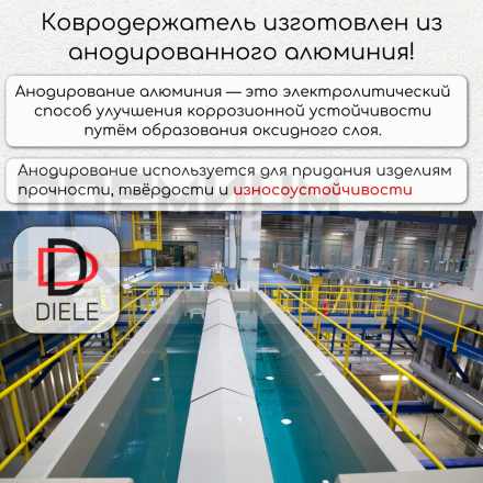 Ковродержатель Алюминиевый анодированный для лестниц 1/1.35/1.6м Золото