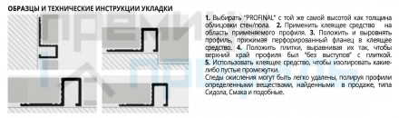 Профиль П-образный стыковочный/окантовочный PROFINAL PRFOL 10мм 2,7м. Латунь полированный Progress Profils