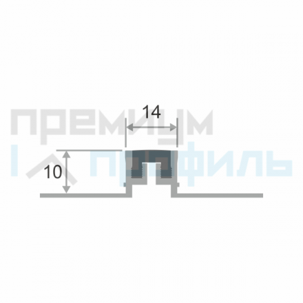 Алюминиевый компенсационный профиль ПО-114 10х14 мм Черный