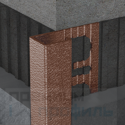 Алюминиевый квадратный профиль для плитки PROJOLLY SQUARE PJQA125-SL10 12.5мм 2.7м Stone corten - кортен Progress Profils