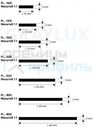 Алюминиевая полоса декоративная PIAA 302C 30*2мм 2м. Серебро матовый Progress Profils