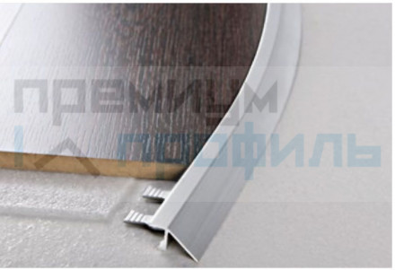 Окантовочный гибкий порог для пола алюминиевый PROSLIDER CURVE PDAACV 10мм 2.7м Progress Profils