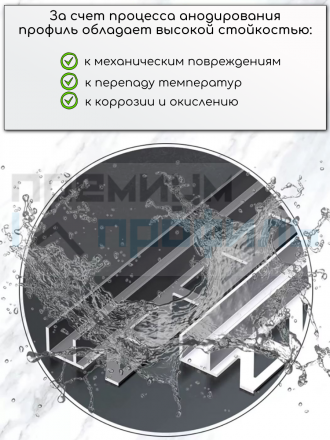 Алюминиевый профиль для стекла и перегородок ПО-211 Черный матовый 2.7м.