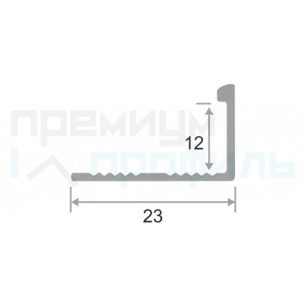Алюминиевый Г-образный Профиль ПО-Г12 золото глянец 2,7 м.