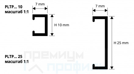 П образный бордюр декоративный квадратный PROLISTEL PLTPBR10-2.7м алюминиевый анодированный медь глянцевый Progress Profils